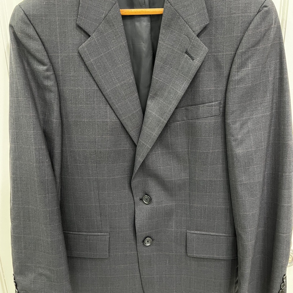 Chaps Ralph Lauren Sz 38R Blue Purple Glen Plaid Wool Sport Coat